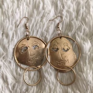 Abstract face earrings